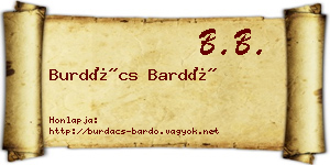 Burdács Bardó névjegykártya